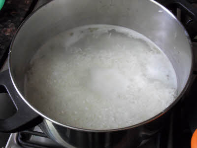 Boiling rice