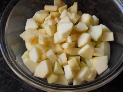 Peeled and chopped apples