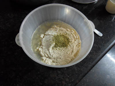 Sugar syrup + flour + fennel seeds