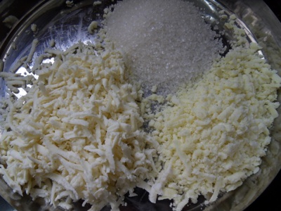 Sugar, khoya and paneer for Kalakand