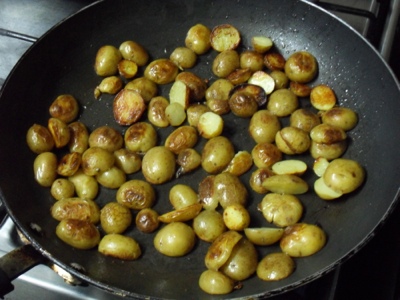 Sauteing potatoes