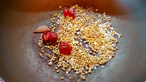 Roasting masala for Bisi Bele Bhaat