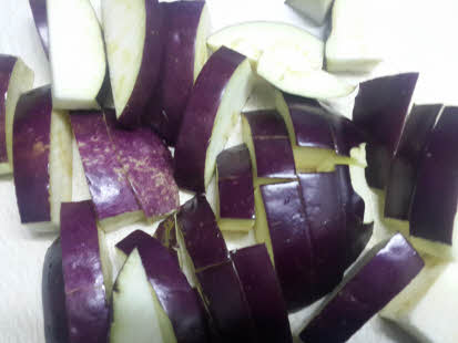 Chop eggplant