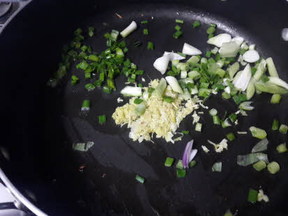 chop green chillies, garlic and ginger