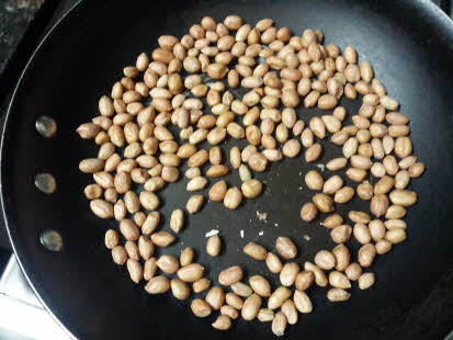 Roast peanuts for bhel