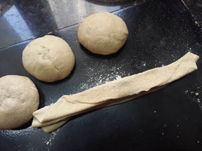Fold the rolled dough for Lachcha Roti