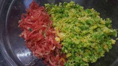 Grated and ground vegetables
