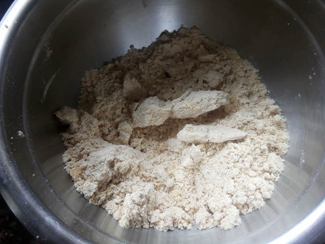 Rub ghee for rotana dough