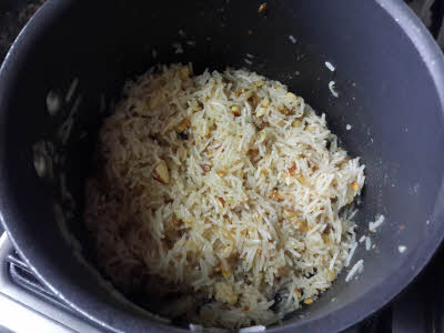 Mix rice very gently