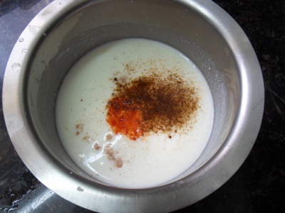 Add spices to yogurt