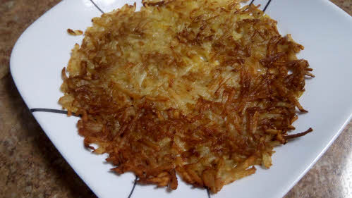 Hash brown potatoes are ready