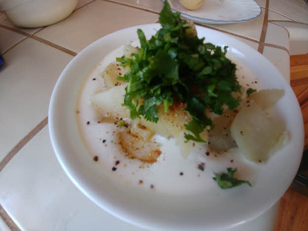 Cut potatoes in half inch cubes