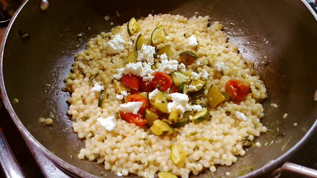 Add veggies to couscous