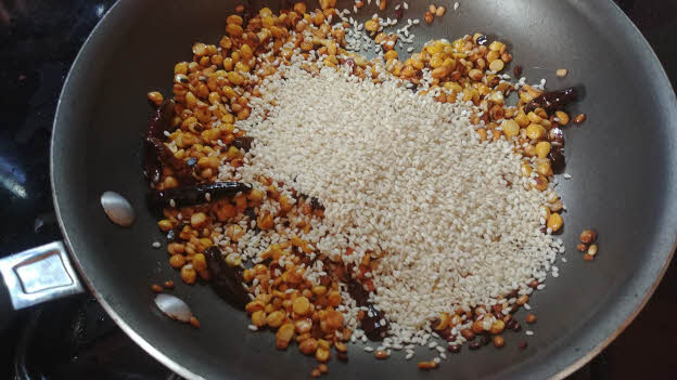 Saute sesame seeds