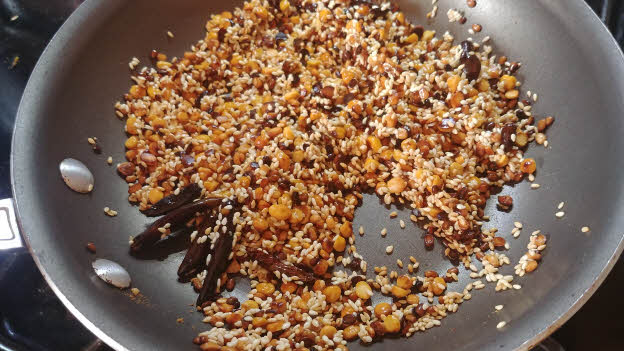 Saute sesame seeds