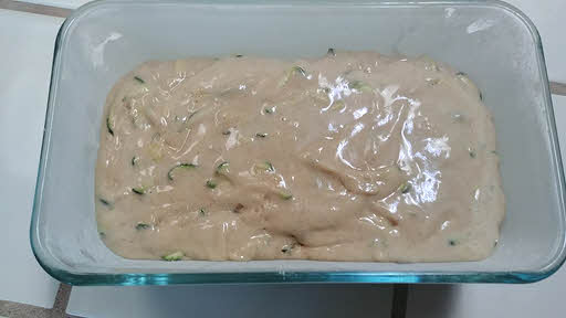 Pour the mixture in the greased loaf pan