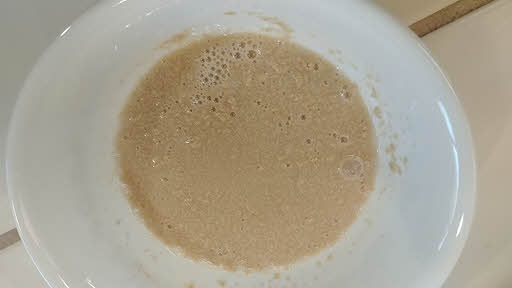 Combine yeast, sugar and 1/4 cup of warm water