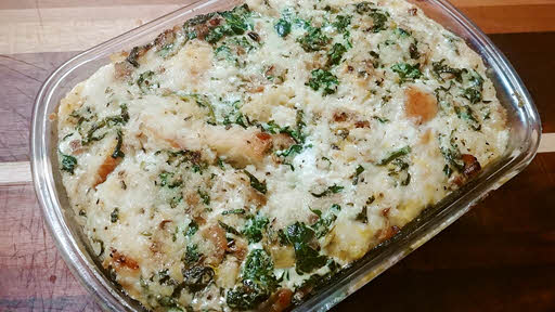 Savory Bread Pudding is ready