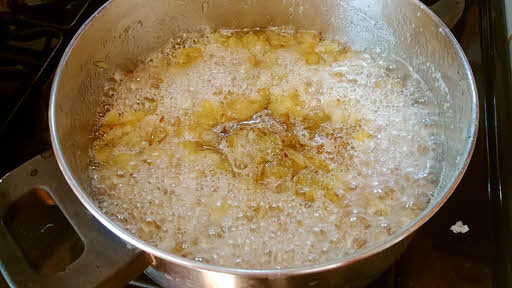 Cook fruit and sugar