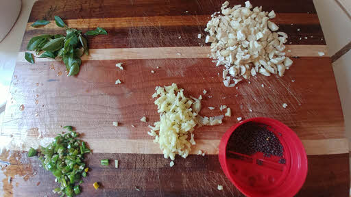 chopped vegetables for pongal