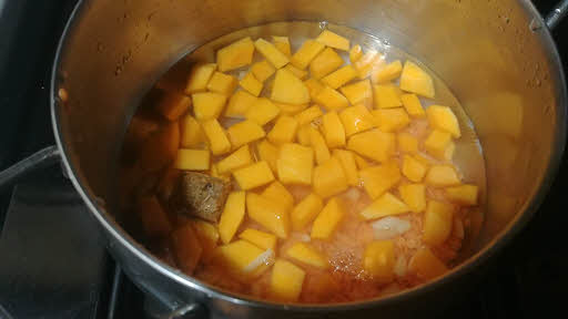 Boil butternut squash soup