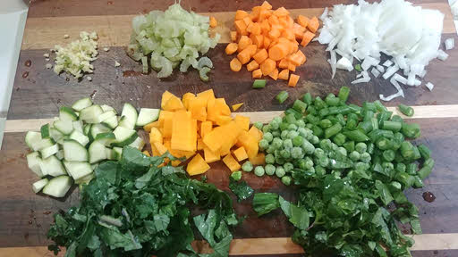 Diced vegetables