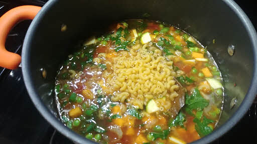 Cook minestrone soup