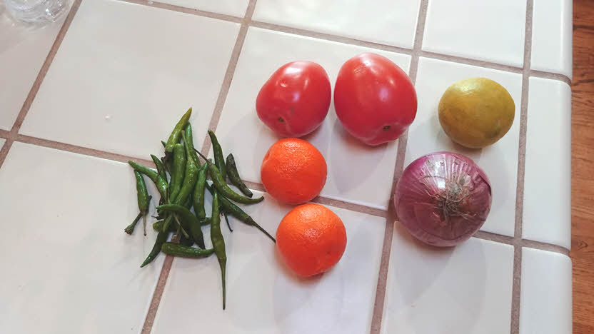 Orange salsa ingredients