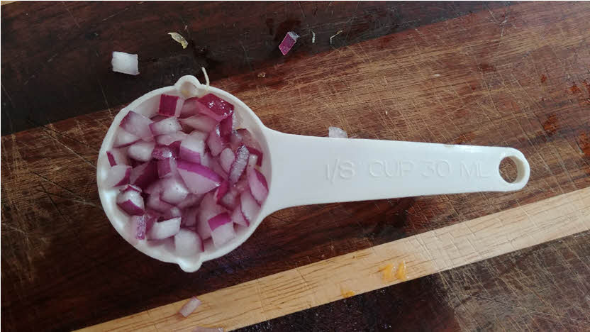 Chop onion finely
