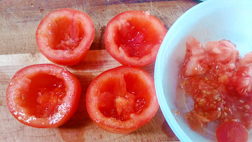 hollow the tomatoes