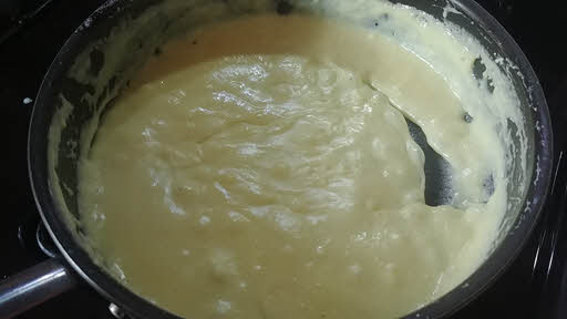 Slowly the milk mixture will start to thicken