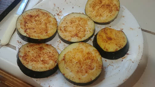Marinate eggplant roundels