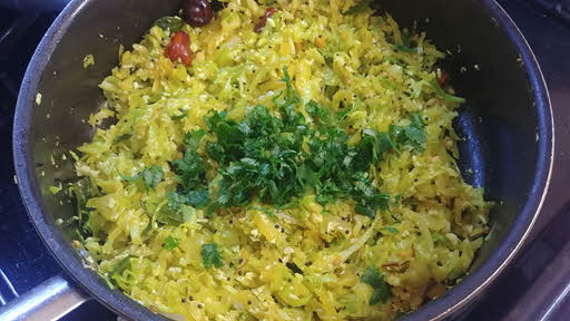South Indian Style Cabbage is ready to serve