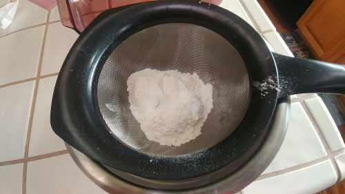 combine flour, baking powder, and salt