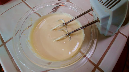 whisk egg yolks and sugar