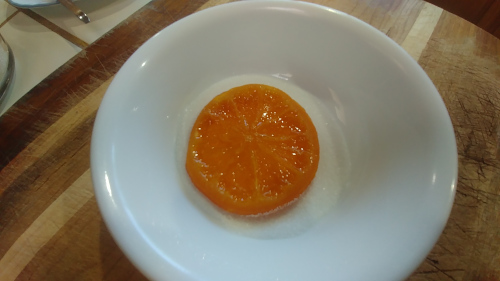 Coat the orange slices