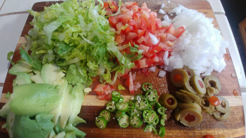 Chopped vegetables for Tostada