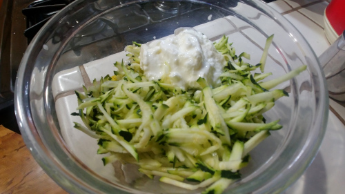 Add zucchini and yogurt 