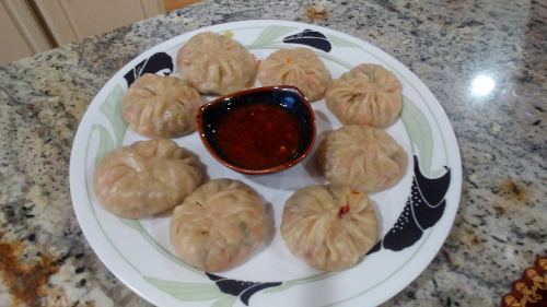 Vegetable Momos are ready