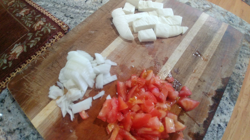 Peel and chop onion finely