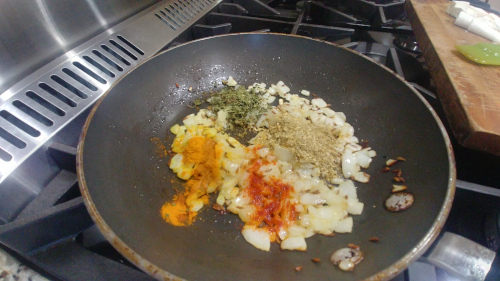 Add dry spices